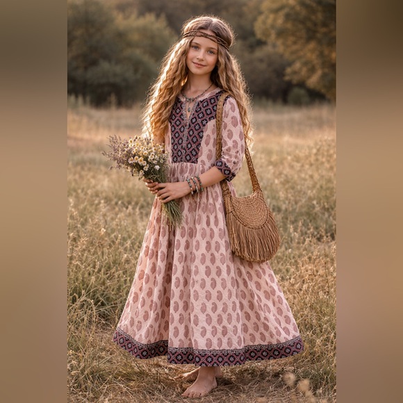 Handmade Other - Handmade Unique Girls Boho Maxi Dress